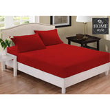 Fitted Sheet Rich Cotton Red With Pillow Cover - myhomestyle.pk