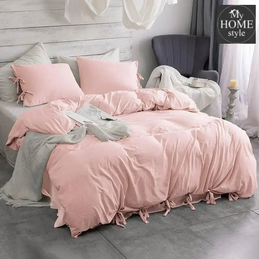 Fluffy Butterfly Duvet Set Baby Pink With Grey Bedsheet - myhomestyle.pk