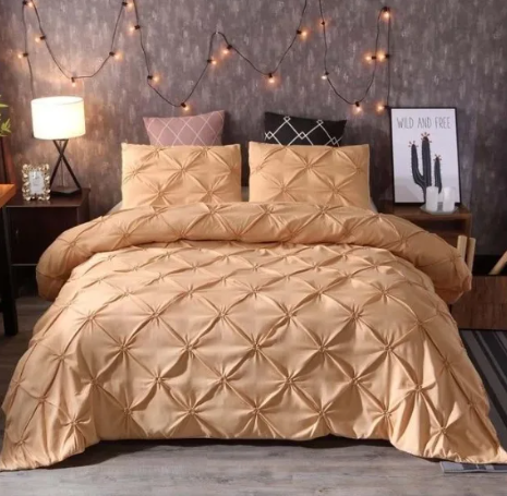 8 Pcs Pintuck Diamond Duvet Set Beige