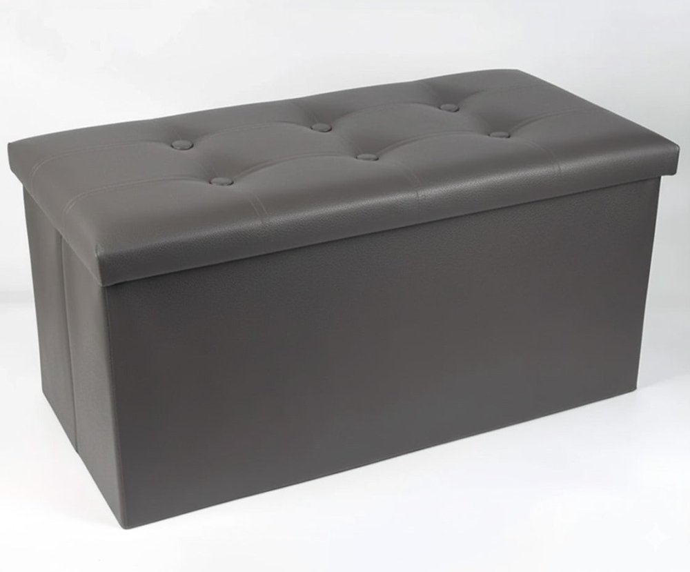 Innovative Rectangular Leathered Ottoman Stool - 1462 - myhomestyle.pk