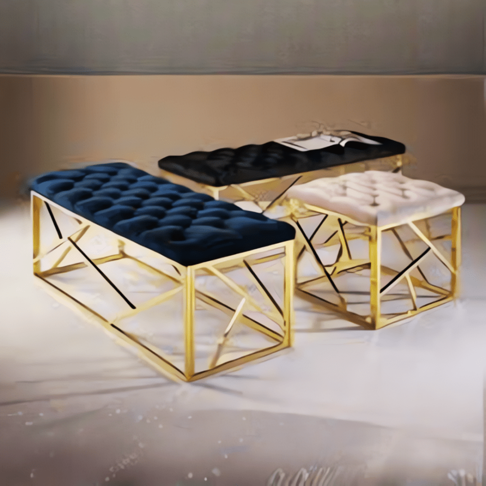 Interior Rich Vintage Square Stool - 1554 - myhomestyle.pk