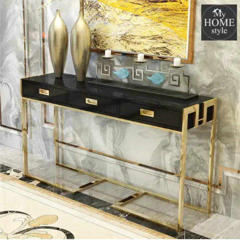 Jocise Black Narrow Console Table With Drawers Rectangle Entryway -1263 Home & Garden