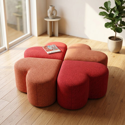 Large Heart Shaped Pouffe Stool - 1580 - myhomestyle.pk