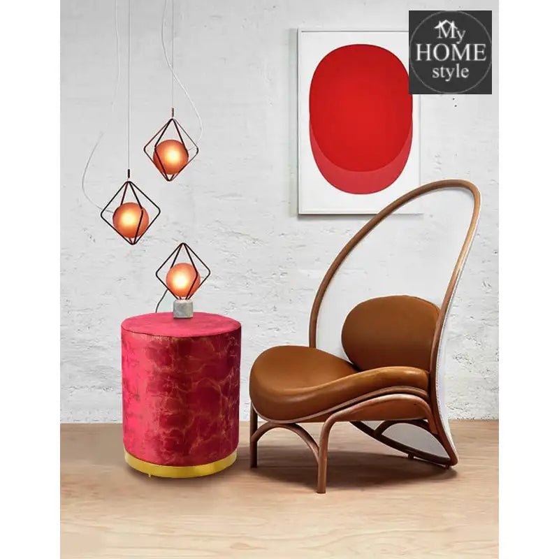 Large Pouffe Velvet Sprinkle Stool With Steel Frame - 1301 - myhomestyle.pk