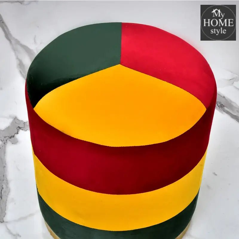 Large Pouffe Velvet Stool With Steel Frame - 1269 - myhomestyle.pk