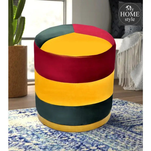 Large Pouffe Velvet Stool With Steel Frame - 1269 - myhomestyle.pk