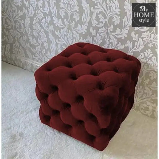 Living Room Velvet Ottoman Stool - 644 - myhomestyle.pk