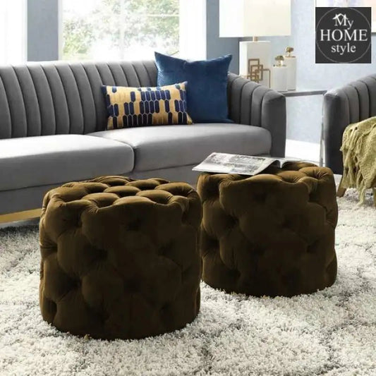 Living Room Velvet Ottoman Stool - 670 - myhomestyle.pk