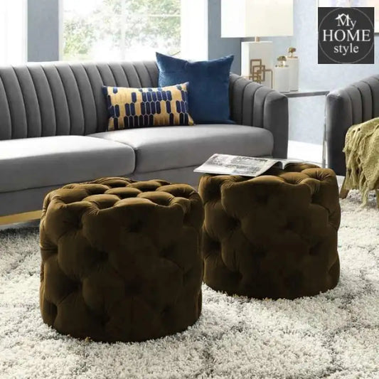 Living Room Velvet Ottoman Stool-670 - myhomestyle.pk