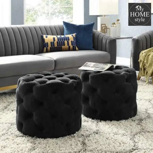 Living Room Velvet Ottoman Stool - 672 - myhomestyle.pk