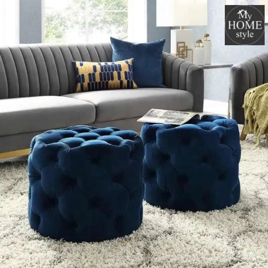 Living Room Velvet Ottoman Stool - 673 - myhomestyle.pk