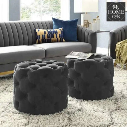 Living Room Velvet Ottoman Stool - 674 - myhomestyle.pk