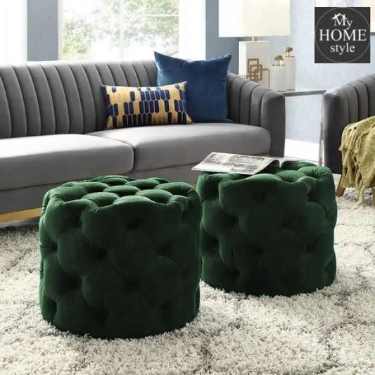 Living Room Velvet Ottoman Stool - 677 - myhomestyle.pk