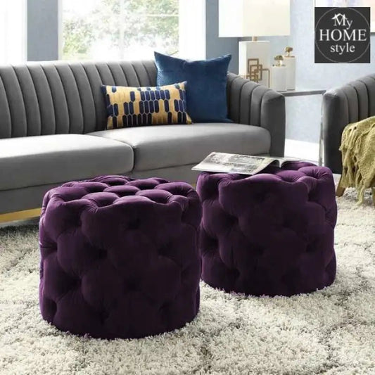 Living Room Velvet Ottoman Stool - 678 - myhomestyle.pk