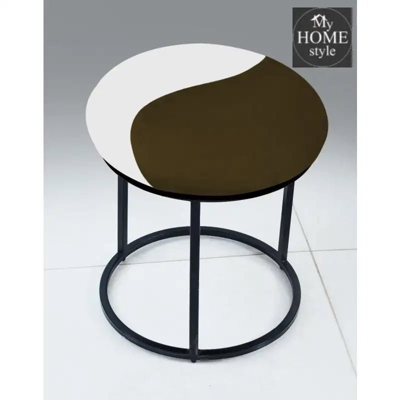 Luxury 2 Shaded Velvet stool With Steel Stand - 924 - myhomestyle.pk