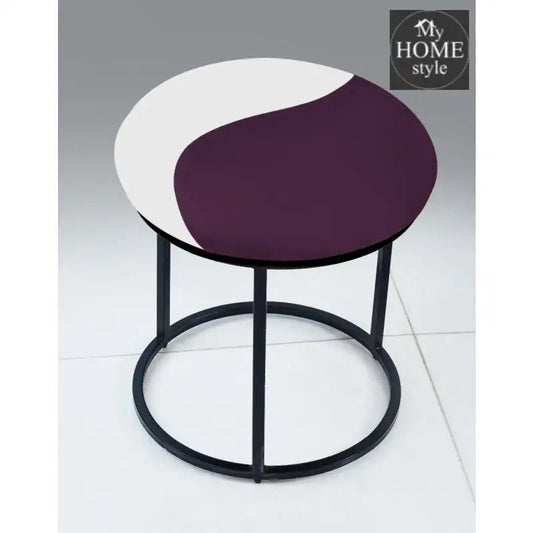 Luxury 2 Shaded Velvet stool With Steel Stand - 926 - myhomestyle.pk