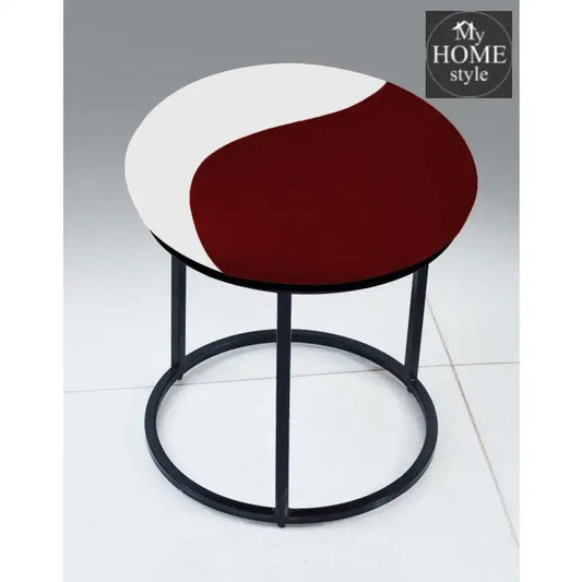 Luxury 2 Shaded Velvet stool With Steel Stand - 931 - myhomestyle.pk