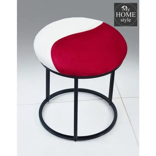 Luxury 2 Shaded Velvet stool With Steel Stand - 934 - myhomestyle.pk