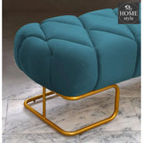 Luxury 3 Seater Poufy Steel Stool With Steel Frame -1045 - myhomestyle.pk