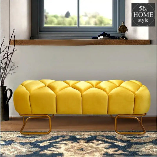 Luxury 3 Seater Poufy Steel Stool With Steel Frame - 1045 - myhomestyle.pk