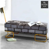 Luxury 3 Seater Printed Stool With Metal Frame - 1013 - myhomestyle.pk