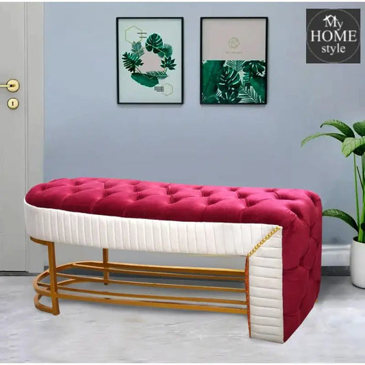 Luxury 3 Seater Side Poufy Ottoman Table With Steel Frame - 1046 - myhomestyle.pk