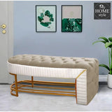Luxury 3 Seater Side Poufy Ottoman Table With Steel Frame -1046 - myhomestyle.pk