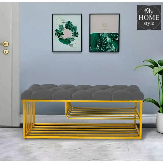 Luxury 3 Seater Stool With Shoe Rack - 1037 - myhomestyle.pk