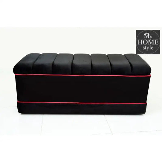 Luxury 3 Seater Velvet Ottoman Storage Box - 956 - myhomestyle.pk