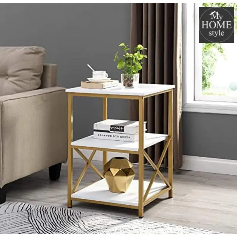 Luxury 3-Tiers Square Sofa Side Table -1060 - myhomestyle.pk
