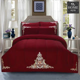 Luxury 6 PC'S Mariana Embroidered Comforter Set Maroon - myhomestyle.pk