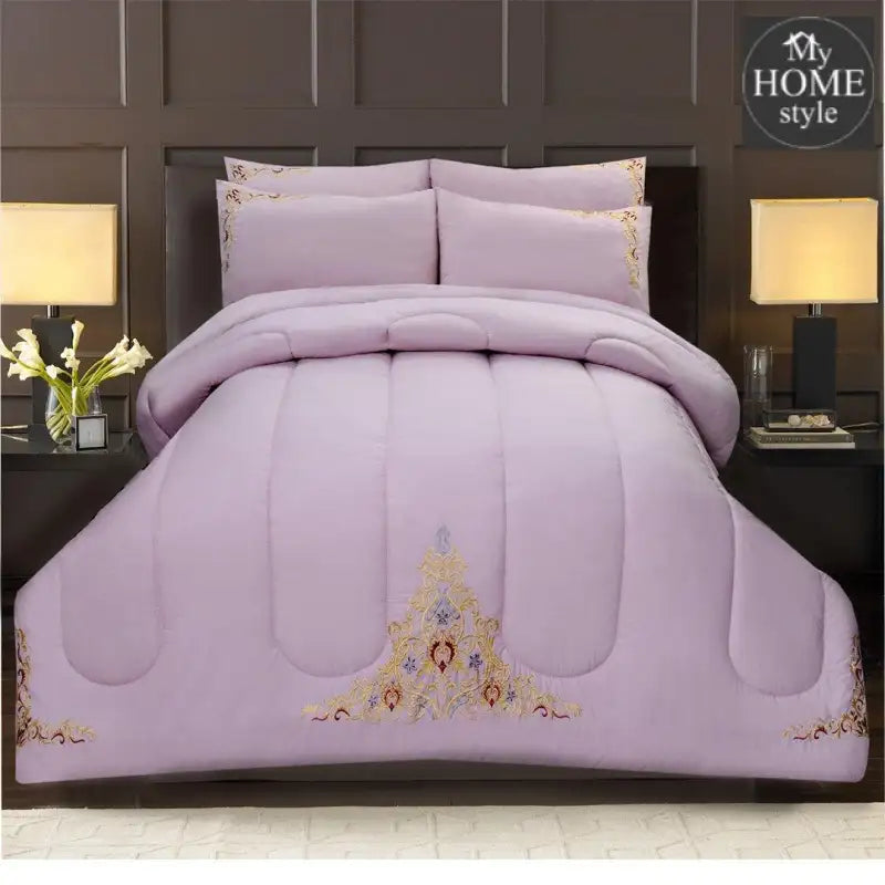 Luxury 6 PC'S Mariana Embroidered Comforter Set Pink - myhomestyle.pk