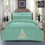 Luxury 6 PC'S Mariana Embroidered Comforter Set Sea Green - myhomestyle.pk