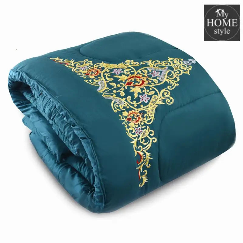 Luxury 6 PC'S Mariana Embroidered Comforter Set Teal - myhomestyle.pk