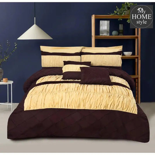 Luxury 8 pcs Frilly Cross Pleated Duvet Set - myhomestyle.pk