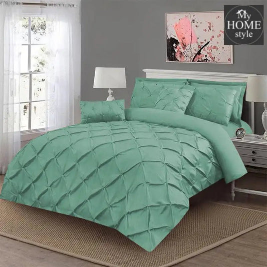 Luxury 8 pc's Sateen Pintuck Duvet set Duck Edge - myhomestyle.pk