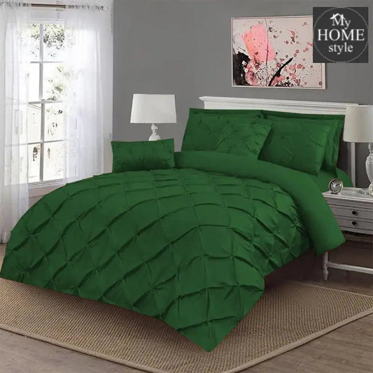 Luxury 8 pc's Sateen Pintuck Duvet set Fast Green - myhomestyle.pk