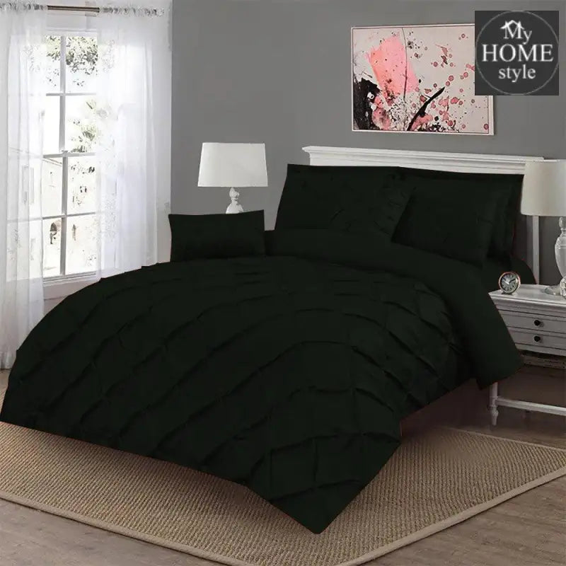 Luxury 8 pc's Sateen Pintuck Duvet set Forest Green - myhomestyle.pk