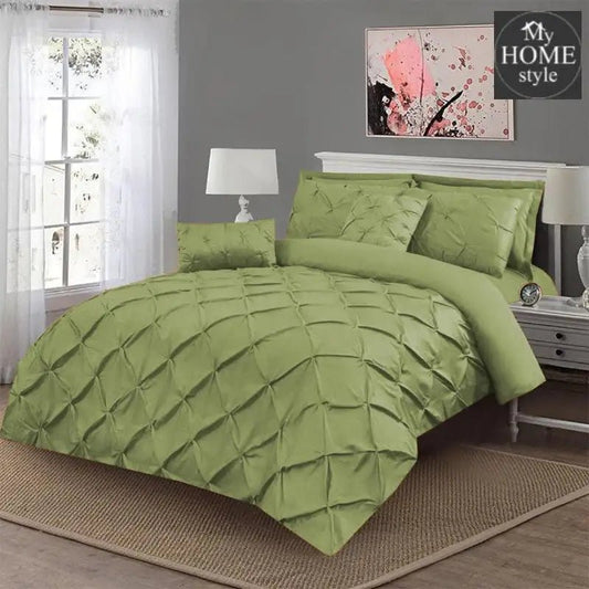 Luxury 8 pc's Sateen Pintuck Duvet set Light Green - myhomestyle.pk