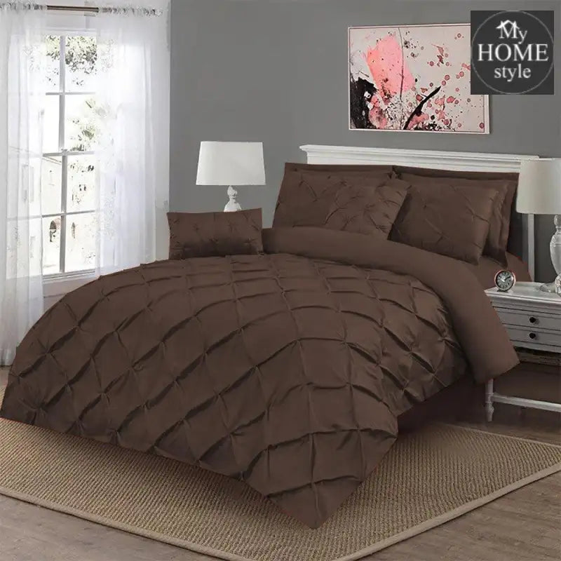 Luxury 8 pc's Sateen Pintuck Duvet set Moucha - myhomestyle.pk