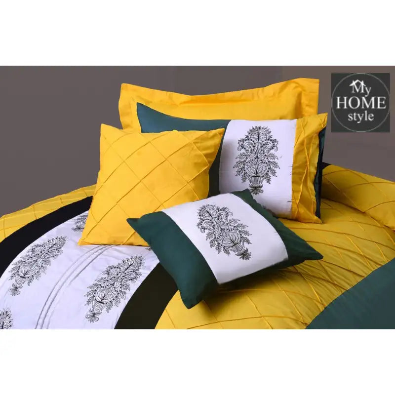 Luxury Cross Pleated Embroidered Duvet Set - myhomestyle.pk