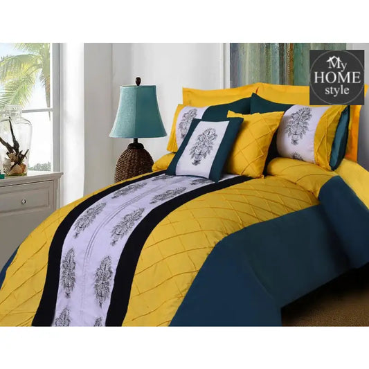Luxury Cross Pleated Embroidered Duvet Set - myhomestyle.pk