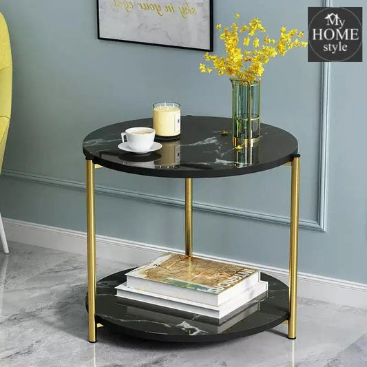 Luxury Double Layer Round Shape Coffee Table - 1056 - myhomestyle.pk