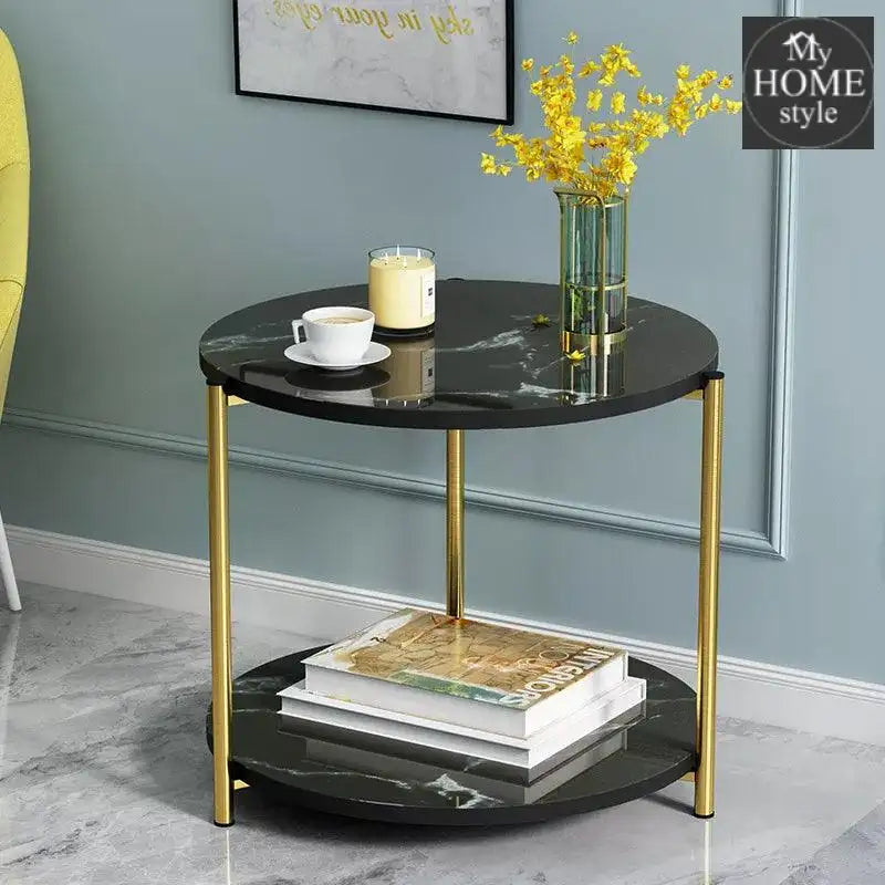 Luxury Double Layer Round Shape Coffee Table -1056 - myhomestyle.pk