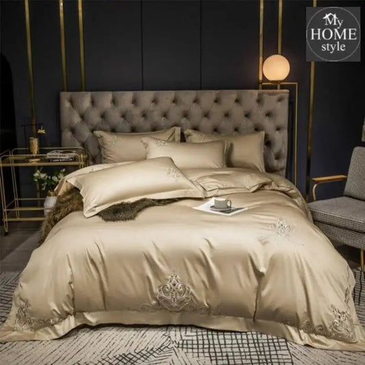 LUXURY EMBROIDERED DUVET SET BEIGE - myhomestyle.pk