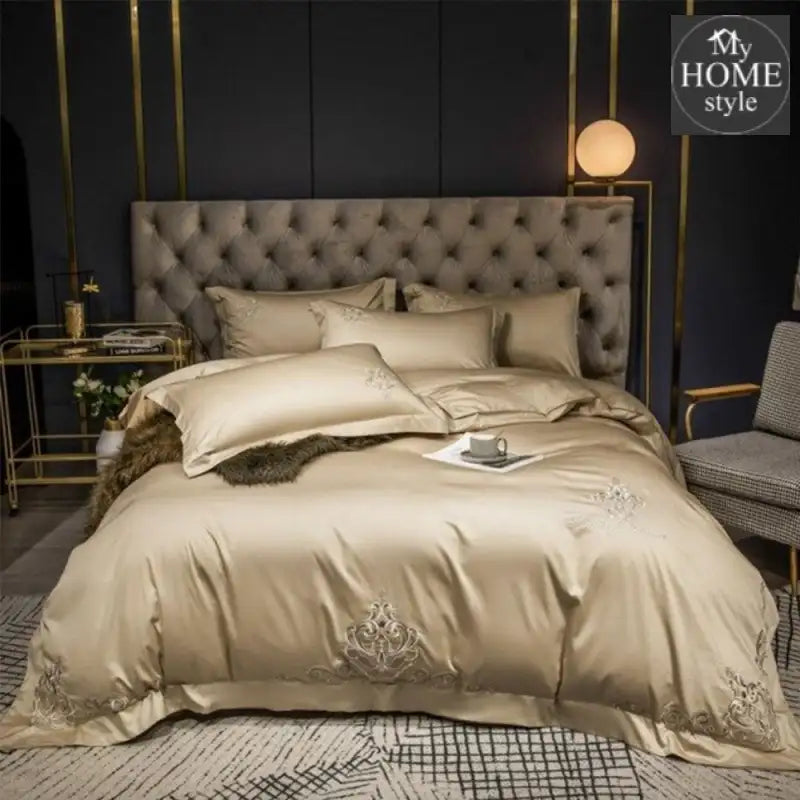 Luxury Embroidered Duvet Set Beige