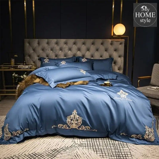 LUXURY EMBROIDERED DUVET SET BLUE - myhomestyle.pk