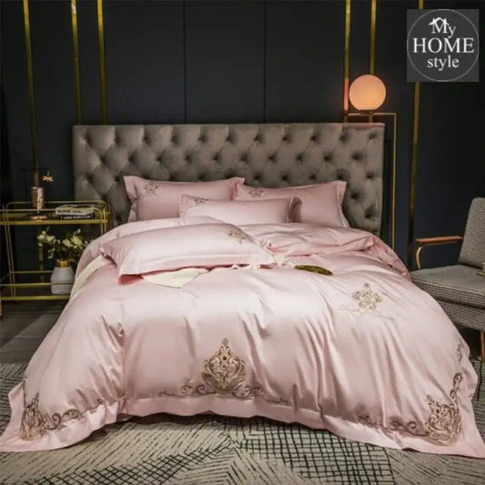 LUXURY EMBROIDERED DUVET SET PINK - myhomestyle.pk