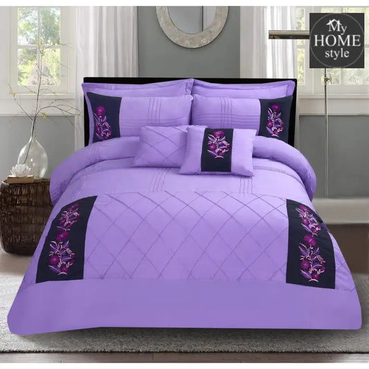 Luxury Embroidered Pinch Pleated Duvet Set 8 Pc's - myhomestyle.pk