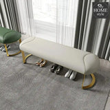 Luxury Nordic 3 Seater Stool With Light Steel Stand -1214 - myhomestyle.pk